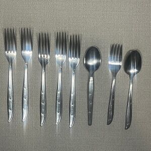 Vintage Assorted Mid Century Modern Atomic Starburst Stainless Steel Flatware